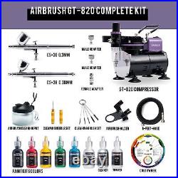 Gaahleri Airbrush Kit Professional Air Brush Kit with Compressor & 2 Dual-Act