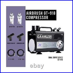 Gaahleri Airbrush Painting Kit with Compressor Air Tank 1L Dual Air Outlet Sy