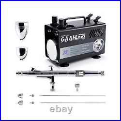 Gaahleri Airbrush gun GHAD-39 & Airbrush Compressor kit Dual Drive Series GT