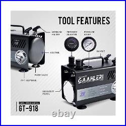 Gaahleri Airbrush gun GHAD-39 & Airbrush Compressor kit Dual Drive Series GT