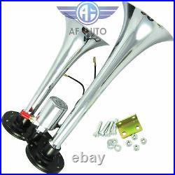 Loud Dual 2 Trumpet with 120 PSI Air Compressor Complete Train Horn Kit System