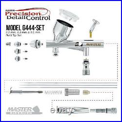 MASTER Dual Action Airbrush & Compressor Kit 12 Wicked Paint Colors Hobby Art