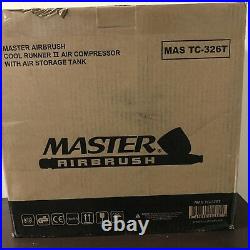 Master Airbrush 1/5 HP Cool Runner II Dual Fan Tank Air Compressor Kit TC-326T