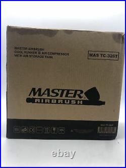 Master Airbrush 1/5 HP Cool Runner II Dual Fan Tank Air Compressor Kit, TC-326T