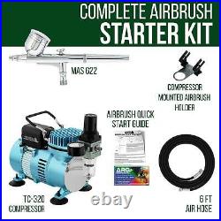 Master Airbrush Air Compressor System Kit, Gravity Feed Dual-Action Airbrush Set