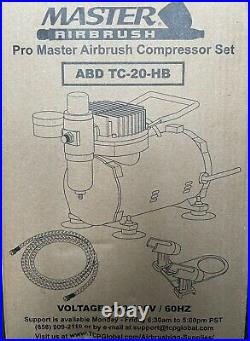 Master Airbrush Cool Runner II Dual Fan Air Compressor Airbrushing Paint Kit New