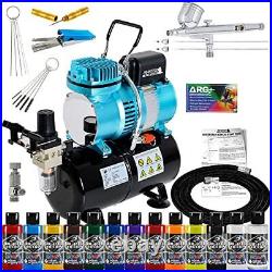 Master Airbrush Cool Runner II Dual Fan Air Tank Compressor System Kit with P