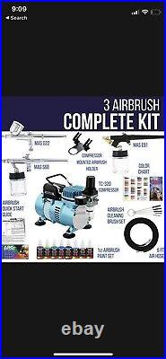 Master Airbrush Professional Cool Runner II Dual Fan Air Compressor Airbrush Kit