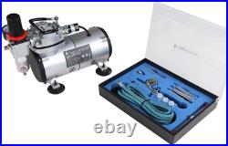 Multi-Purpose Airbrush Compressor Set, Dual Action Gravity Feed Airbrush Kit wit