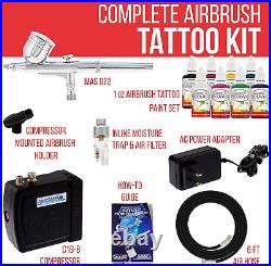 Multi-Purpose Airbrush Kit with Mini Compressor, Dual-Action Gravity Feed Airbru