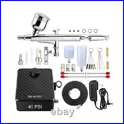 Nasedal Upgraded Dual-Action Airbrush kit with 40PSI Air Compressor Air Brush