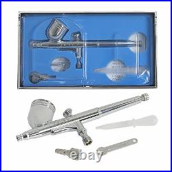 New Beginner Dual-Action Airbrush Kit with Compressor Set Craft Cake Hobby Paint