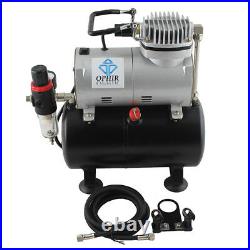 OPHIR 220V 0.2 0.3 0.5mm Airbrush Gravity Dual-Action Kit Air Compressor Tank