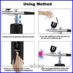 PEIION Airbrush Kit 36PSI Cordless Airbrush Kit with Compressor Dual Action A