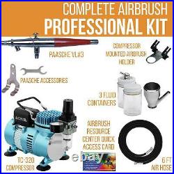 Paasche VL SET Airbrush System Compressor Dual-Action T-Shirt Hobby Cake Tattoo