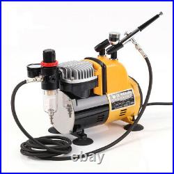 Portable Airbrush Kit Air Compressor Double Action Paint Tattoo Craft DIY Tool
