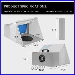 Portable Airbrush Paint Spray Booth with Dual Fan Air Compressor Kit 3 Gun 8 Color