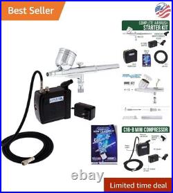 Portable Airbrushing System Kit with Mini Air Compressor Gravity Feed Dual
