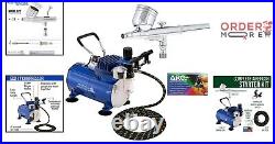 Professional Dual-Action Airbrush Kit with Gravity Feed and Powerful Compressor
