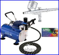 Professional Dual-Action Airbrush Kit with Gravity Feed and Powerful Compressor