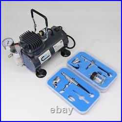 SwitzerAirbrush With Compressor Double Action Air Brush Spray Kit Grey