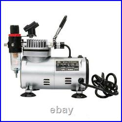 TC-20BK 3 Airbrush Compressor Kit Dual-Action Spray Air Brush Set with case