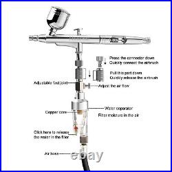 Upgraded Dual-Action Airbrush kit with 40PSI Air Compressor Air Brush Model P