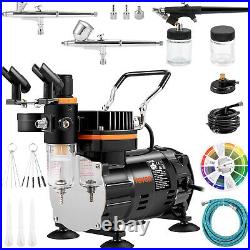 VEVOR Pro Airbrush Kit Dual-action Airbrush Compressor Art Nail Tattoo Makeup