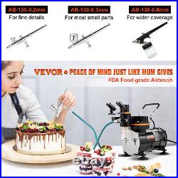 VEVOR Pro Airbrush Kit Dual-action Airbrush Compressor Art Nail Tattoo Makeup