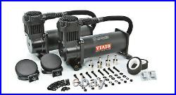 VIAIR Dual 444C Stealth Black Air Compressors Kit for Train Horns 12V, 200 PSI