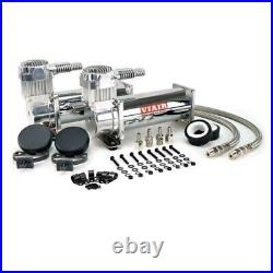 Viair 44432 Dual Air Suspension Compressor Kit, 444C, Chrome