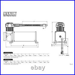 Viair 44432 Dual Air Suspension Compressor Kit, 444C, Chrome