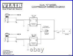 Viair Dual Black 444C 200 PSI Max Air Compressor Kit FREE Relays and PSI switch