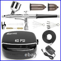 XDOVET Upgraded 40PSI Airbrush Kit with Compressor Multi-Function Dual-Action